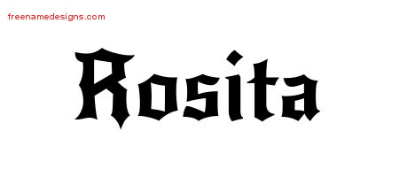 Gothic Name Tattoo Designs Rosita Free Graphic