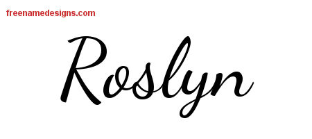 Lively Script Name Tattoo Designs Roslyn Free Printout