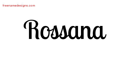 Handwritten Name Tattoo Designs Rossana Free Download