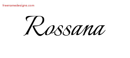 Calligraphic Name Tattoo Designs Rossana Download Free