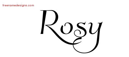 Elegant Name Tattoo Designs Rosy Free Graphic