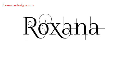 Decorated Name Tattoo Designs Roxana Free