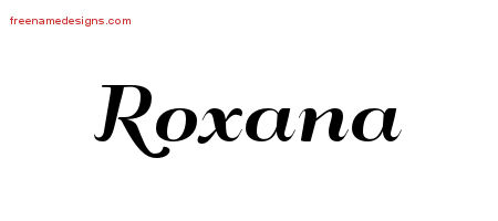 Art Deco Name Tattoo Designs Roxana Printable