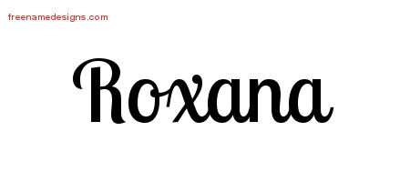 Handwritten Name Tattoo Designs Roxana Free Download