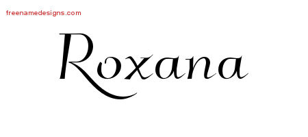 Elegant Name Tattoo Designs Roxana Free Graphic