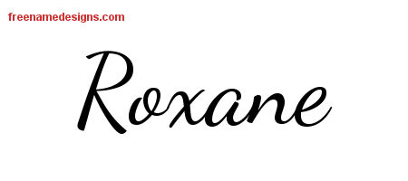 Lively Script Name Tattoo Designs Roxane Free Printout