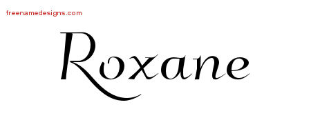 Elegant Name Tattoo Designs Roxane Free Graphic
