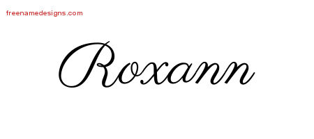 Classic Name Tattoo Designs Roxann Graphic Download