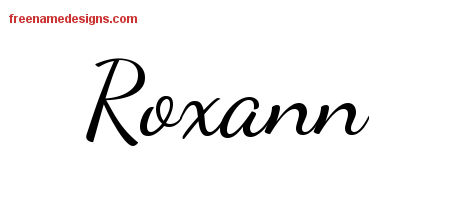 Lively Script Name Tattoo Designs Roxann Free Printout