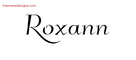 Elegant Name Tattoo Designs Roxann Free Graphic