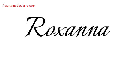 Calligraphic Name Tattoo Designs Roxanna Download Free