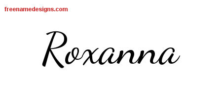 Lively Script Name Tattoo Designs Roxanna Free Printout