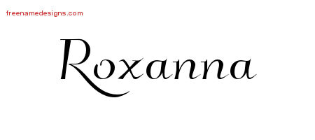 Elegant Name Tattoo Designs Roxanna Free Graphic