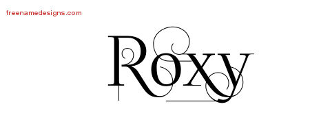 Decorated Name Tattoo Designs Roxy Free