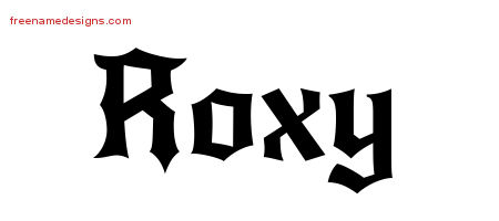 Gothic Name Tattoo Designs Roxy Free Graphic
