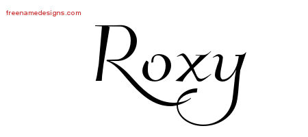 Elegant Name Tattoo Designs Roxy Free Graphic