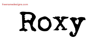 Vintage Writer Name Tattoo Designs Roxy Free Lettering