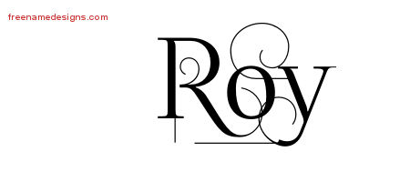 Decorated Name Tattoo Designs Roy Free Lettering