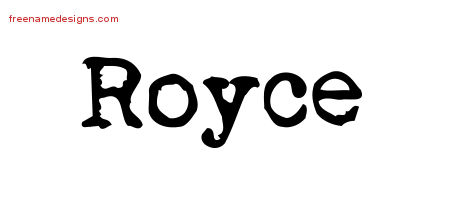 Vintage Writer Name Tattoo Designs Royce Free Lettering
