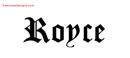 Blackletter Name Tattoo Designs Royce Graphic Download