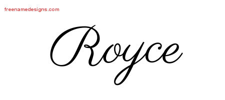 Classic Name Tattoo Designs Royce Printable