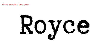 Typewriter Name Tattoo Designs Royce Free Download