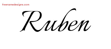 Calligraphic Name Tattoo Designs Ruben Free Graphic