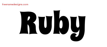 Groovy Name Tattoo Designs Ruby Free Lettering