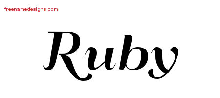 Art Deco Name Tattoo Designs Ruby Printable