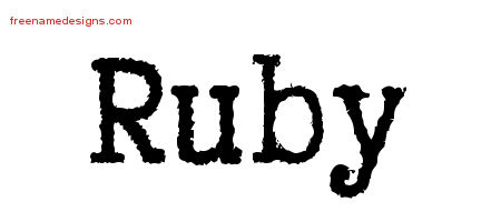 Typewriter Name Tattoo Designs Ruby Free Download
