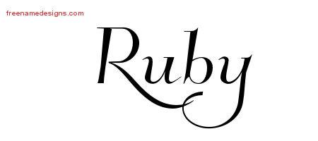 Elegant Name Tattoo Designs Ruby Free Graphic