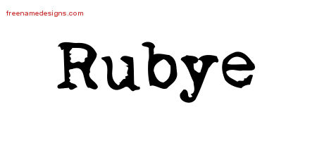 Vintage Writer Name Tattoo Designs Rubye Free Lettering