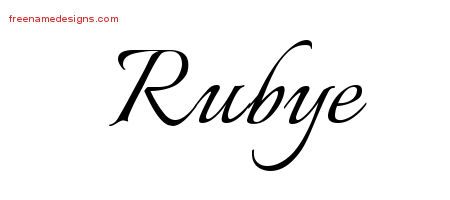 Calligraphic Name Tattoo Designs Rubye Download Free