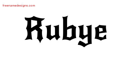 Gothic Name Tattoo Designs Rubye Free Graphic