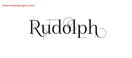 Decorated Name Tattoo Designs Rudolph Free Lettering