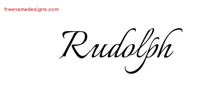 Calligraphic Name Tattoo Designs Rudolph Free Graphic