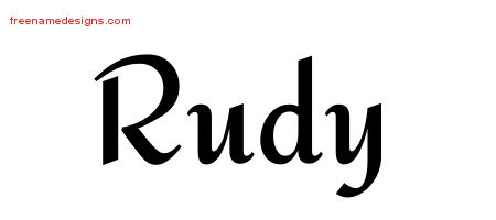Calligraphic Stylish Name Tattoo Designs Rudy Free Graphic