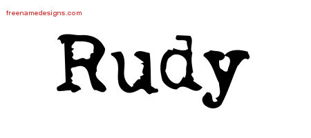Vintage Writer Name Tattoo Designs Rudy Free Lettering