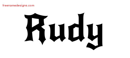 Gothic Name Tattoo Designs Rudy Free Graphic
