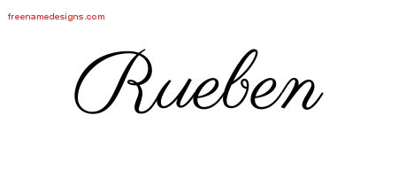 Classic Name Tattoo Designs Rueben Printable