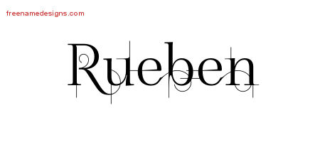 Decorated Name Tattoo Designs Rueben Free Lettering