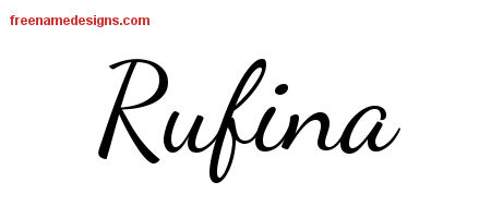Lively Script Name Tattoo Designs Rufina Free Printout