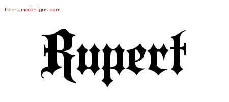 Old English Name Tattoo Designs Rupert Free Lettering