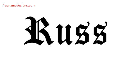 Blackletter Name Tattoo Designs Russ Printable