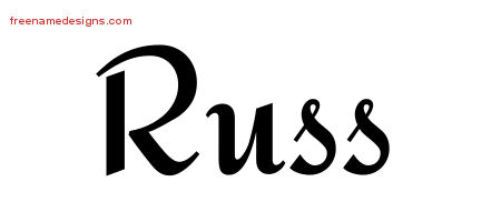 Calligraphic Stylish Name Tattoo Designs Russ Free Graphic