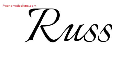 Calligraphic Name Tattoo Designs Russ Free Graphic