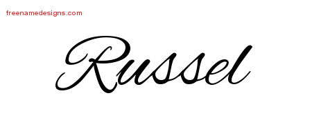 Cursive Name Tattoo Designs Russel Free Graphic