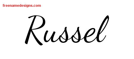 Lively Script Name Tattoo Designs Russel Free Download