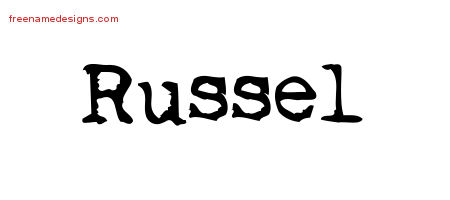 Vintage Writer Name Tattoo Designs Russel Free