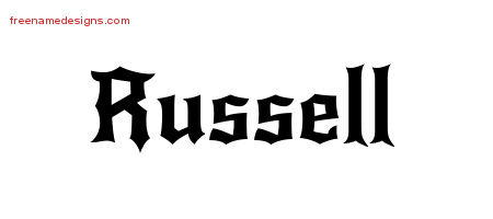 Gothic Name Tattoo Designs Russell Download Free